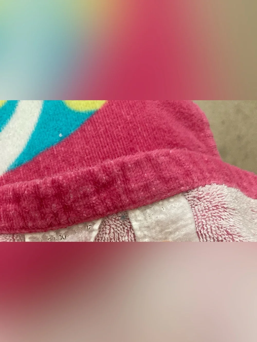 Bright Pink Beach Towel with Sunglasses & Flip Flop Print